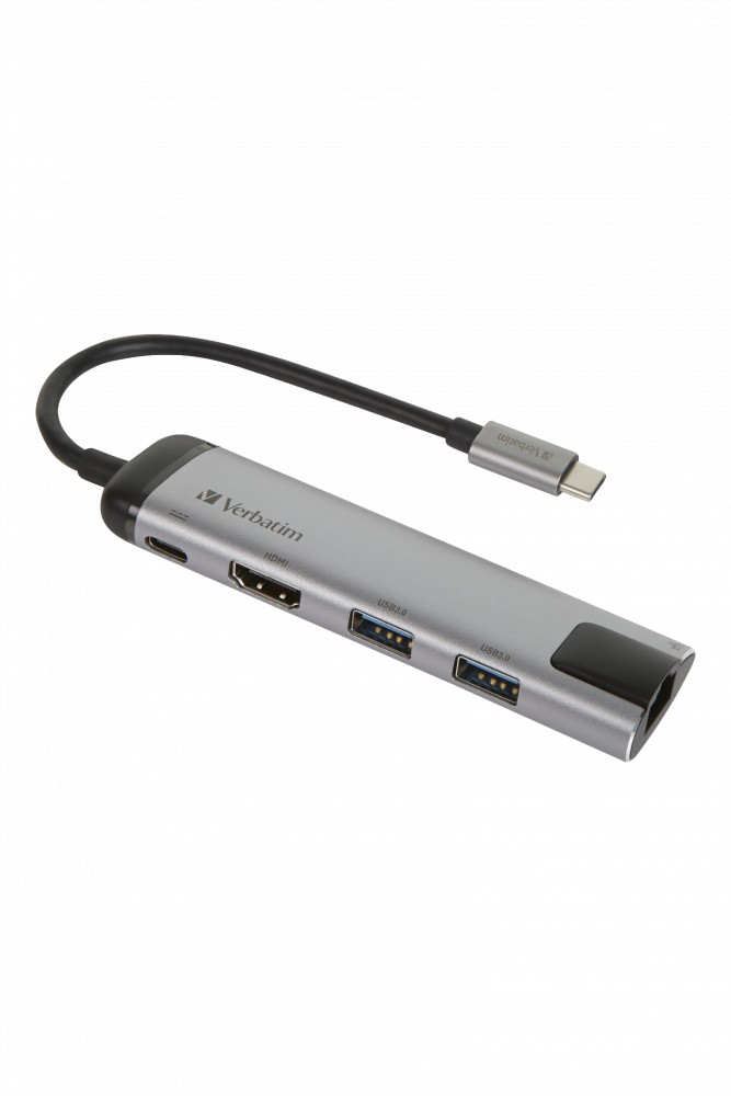 Verbatim USB-C Multiport Hub / 2x USB 3.0, HDMI, Gigabit Ethernet