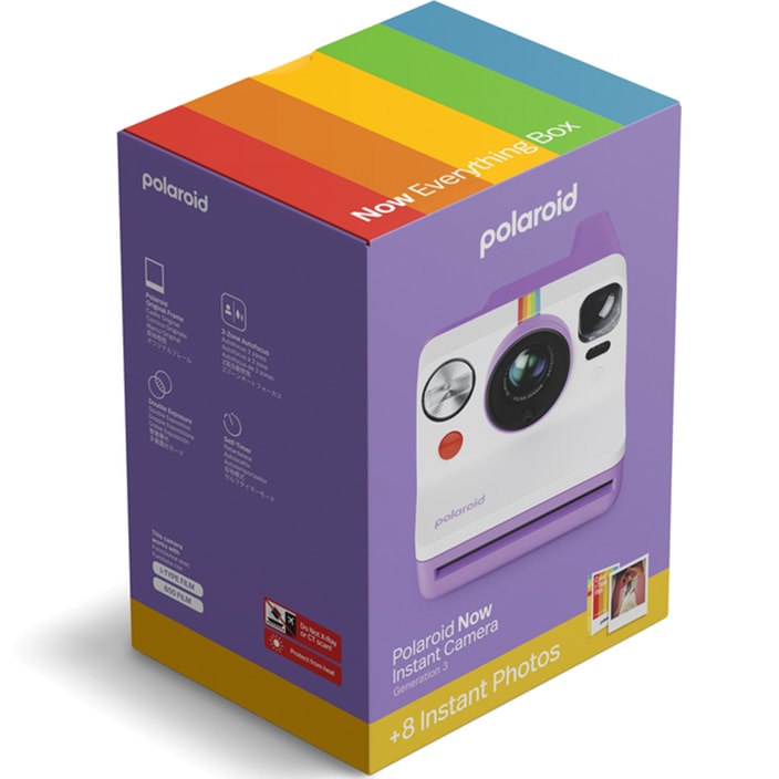 Polaroid Now Gen 3 Fotoğraf Makinesi (Purple) + 8'li Color Film Bundle