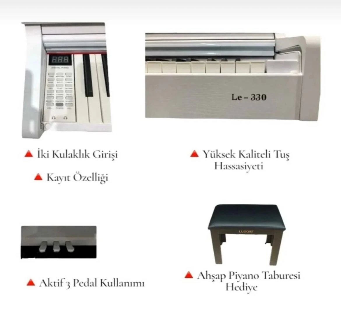 LE-330 DİJİTAL PİYANO - BEYAZ