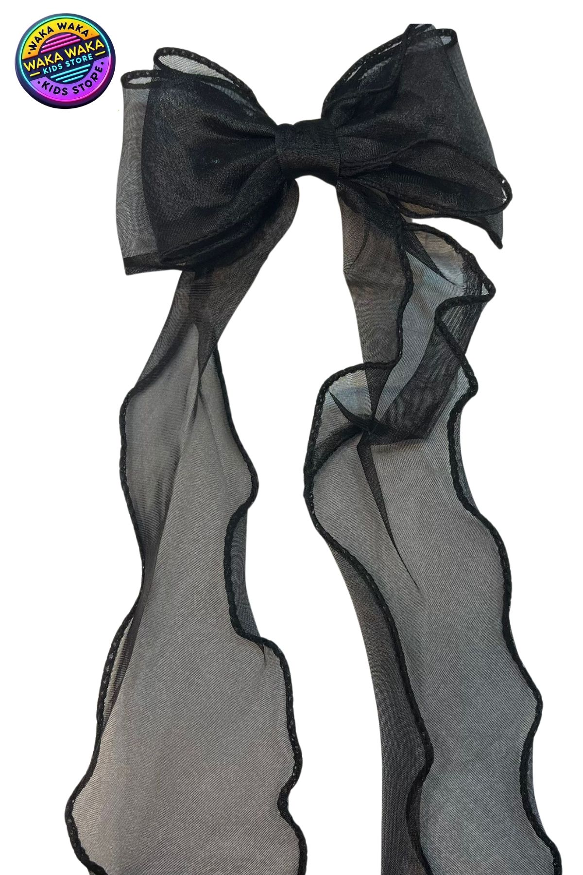 Kız Çocuk Organze Kurdele Fiyonk Toka – Büyük Saç Aksesuarı | Okul & Günlük Kullanım