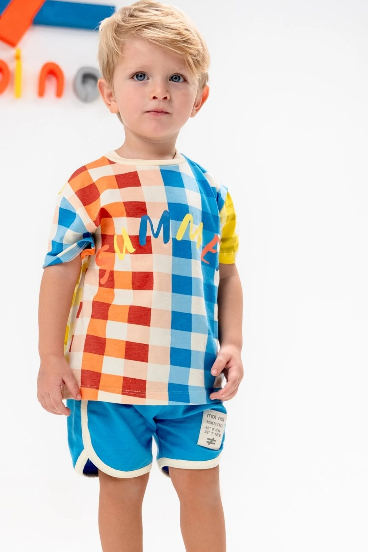 Bebek Erkek Ekoseli 2 Li Takım