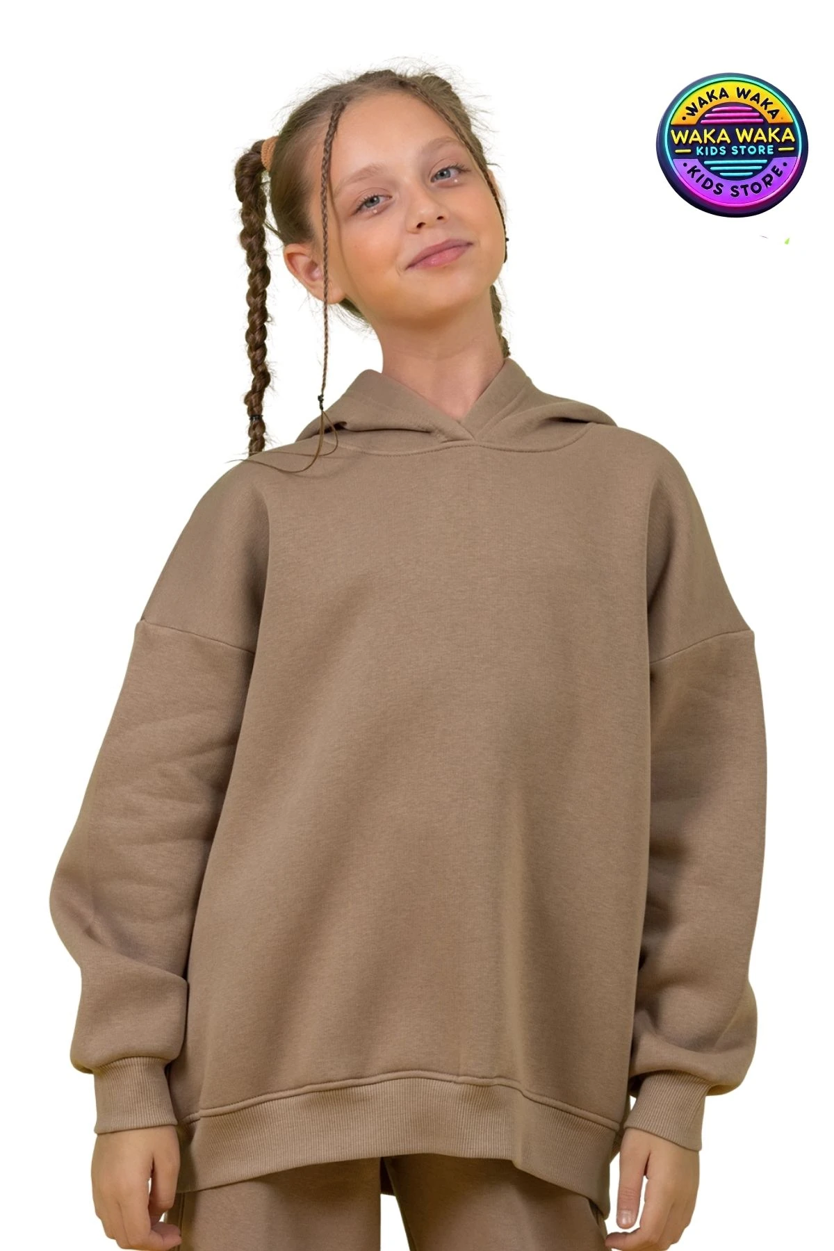 Kız Çocuk Oversize Kapüşonlu Sweatshirt ve Rahat Paça Eşofman Takımı