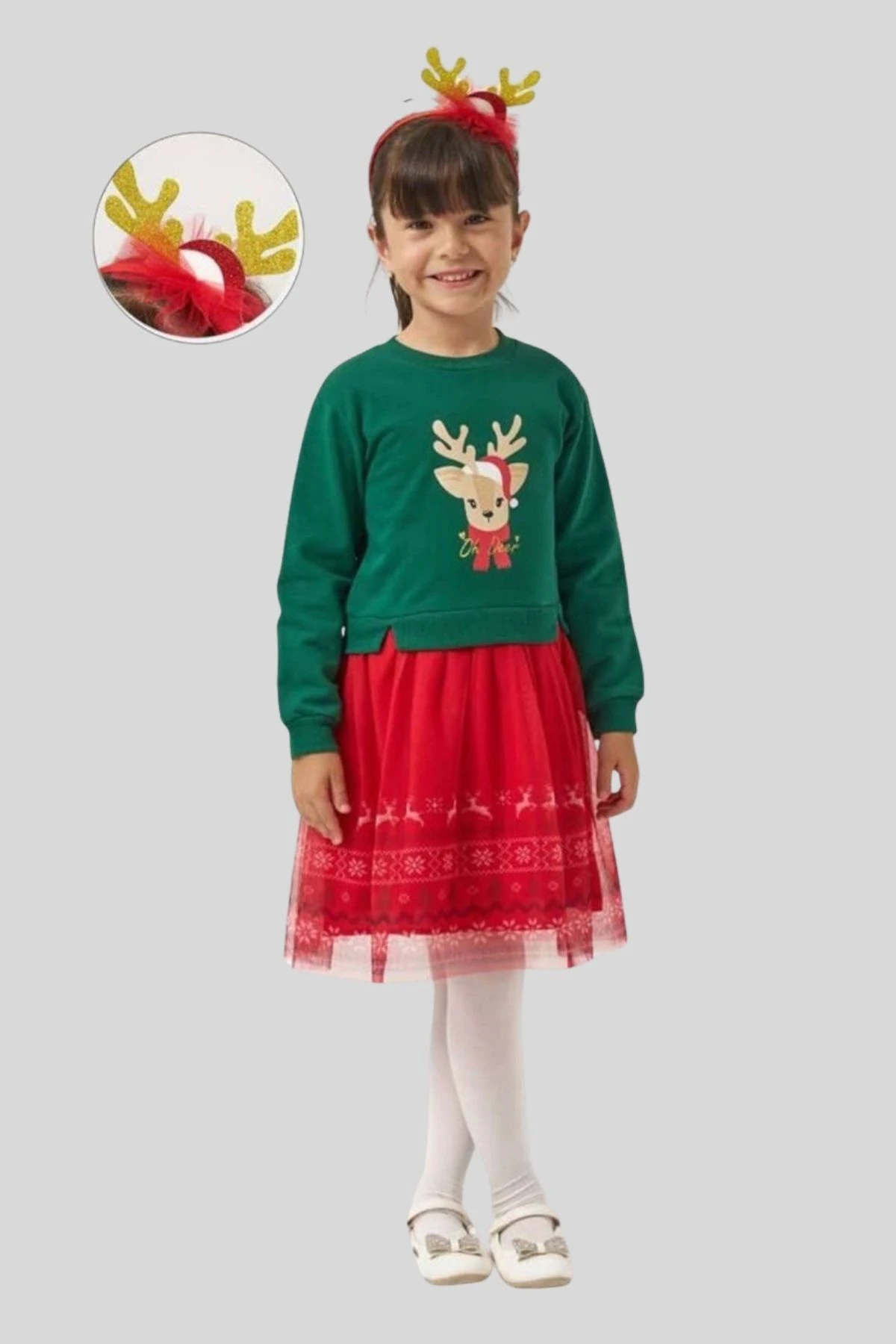 Yılbaşı Temalı Kız Çocuk Elbise ve Taç Seti