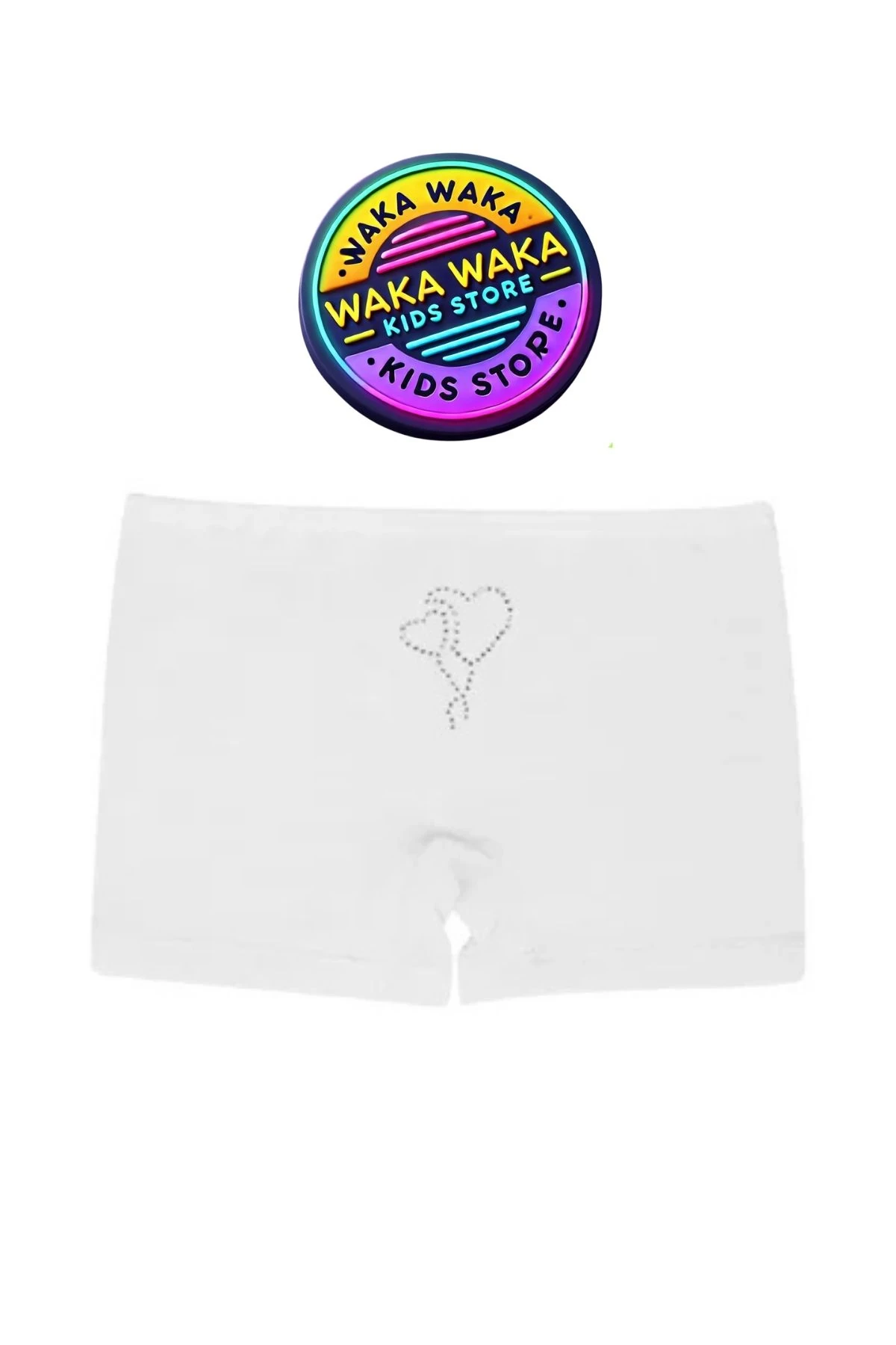 Kız Çocuk 3’lü Beyaz Boxer Seti – Dantelli ve Taş Detaylı Rahat İç Çamaşırı