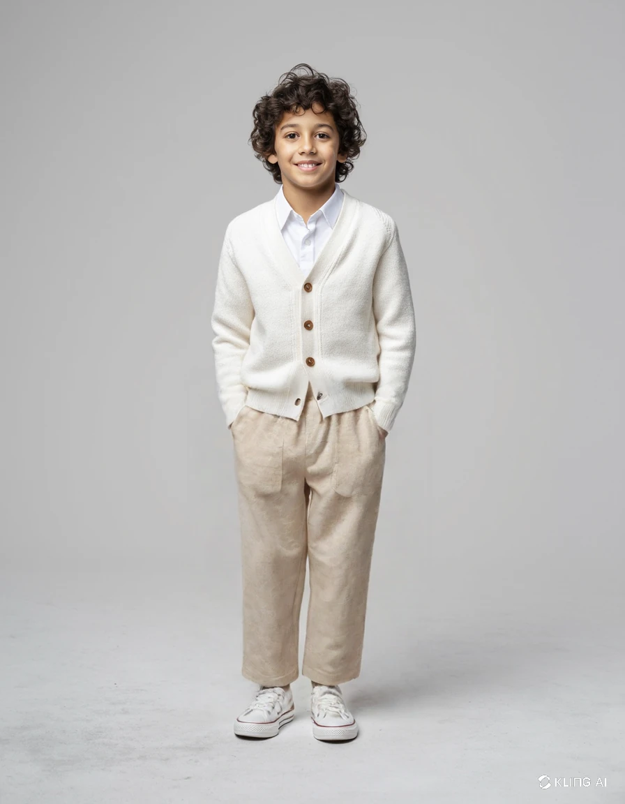 Erkek Çocuk Cepli Beli Lastikli Keten Pantolon