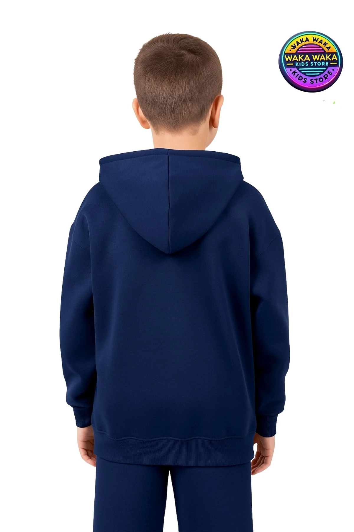 Unisex Çocuk Fermuarlı Kapüşonlu Hırka