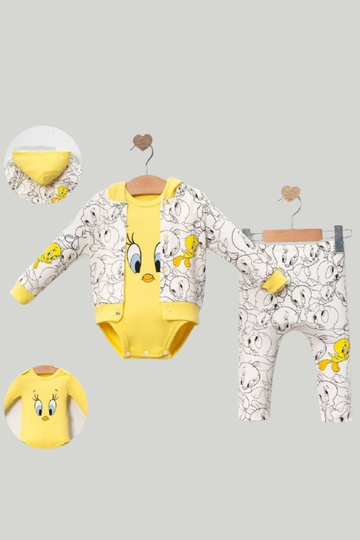 Tweety Minik Civciv Kız Bebek Üçlü Takım