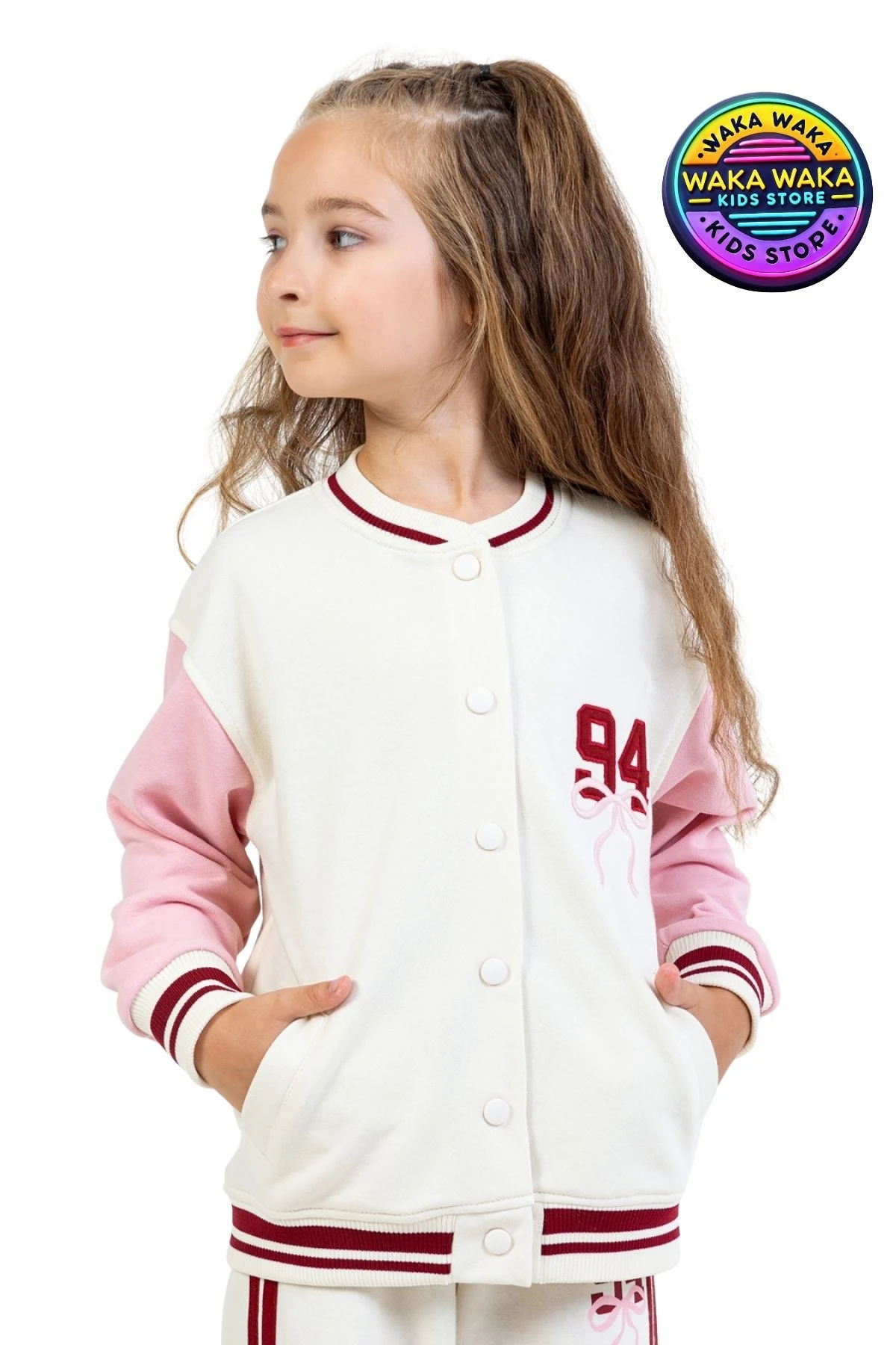 Kız Çocuk Strong Girls Club Nakış Detaylı Kolej Ceket