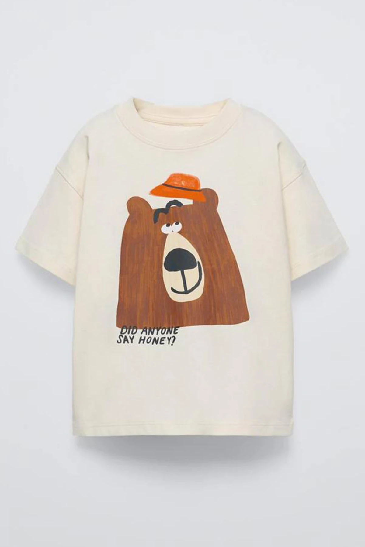 Önü Ayıcık Baskılı T-Shirt Çizgi Desenli Pantolonlu Erekek Çocuk Takım