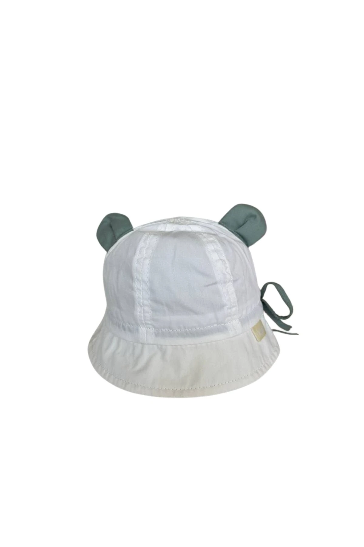 Bej Kulaklıklı Bağcıklı Bebek Şapka