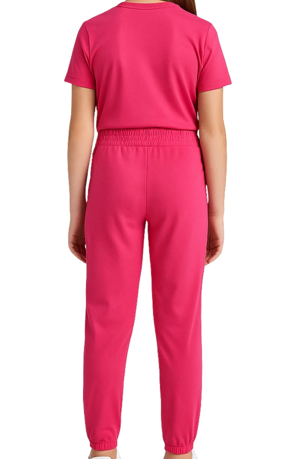 Kız Çocuk Önü Baskılı Paçaları Lastikli Eşofman Altı