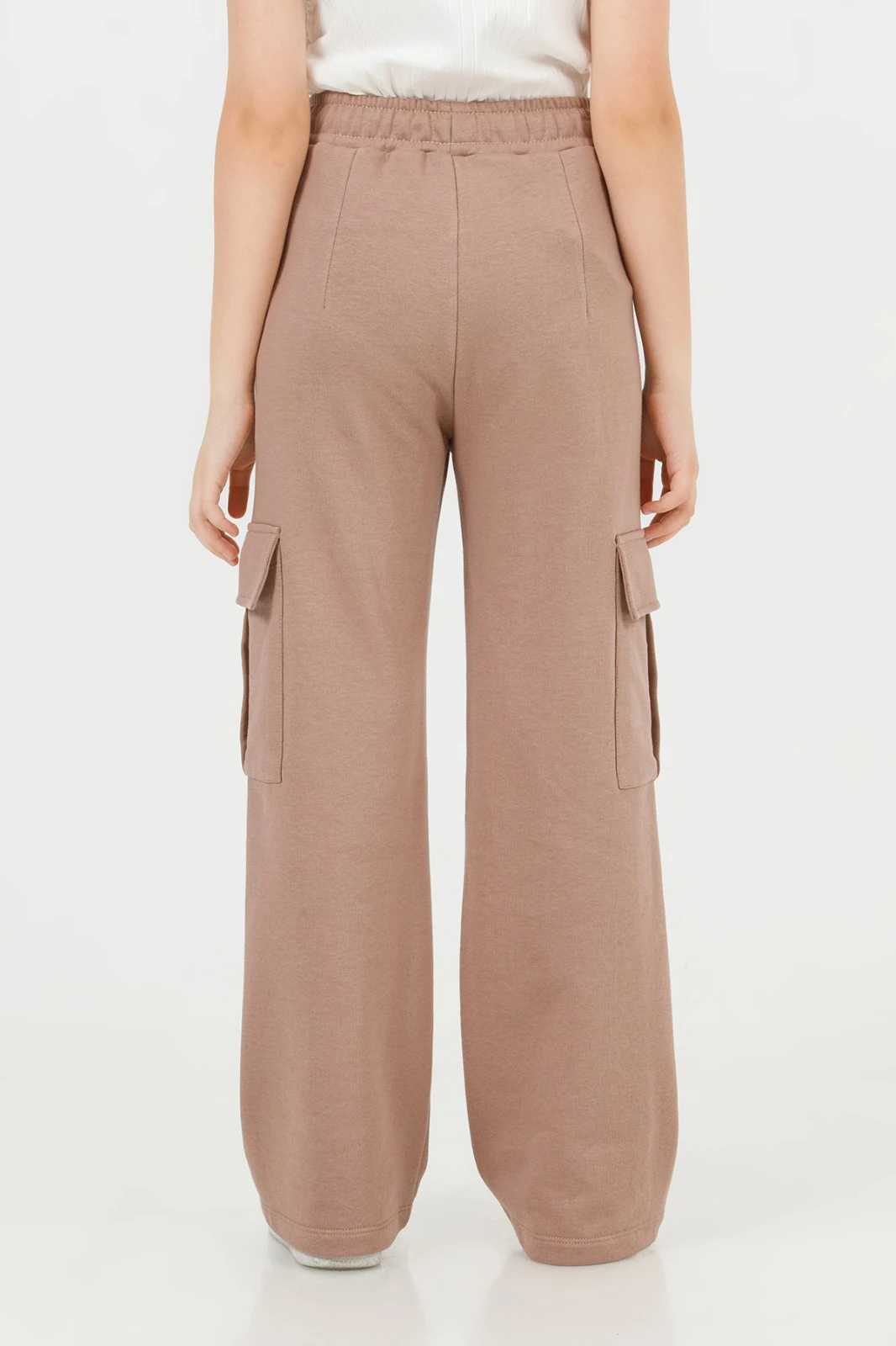 Kız Çocuk Kargo Cepli Bol Paça Belden Sıkmalı Eşofman Alt