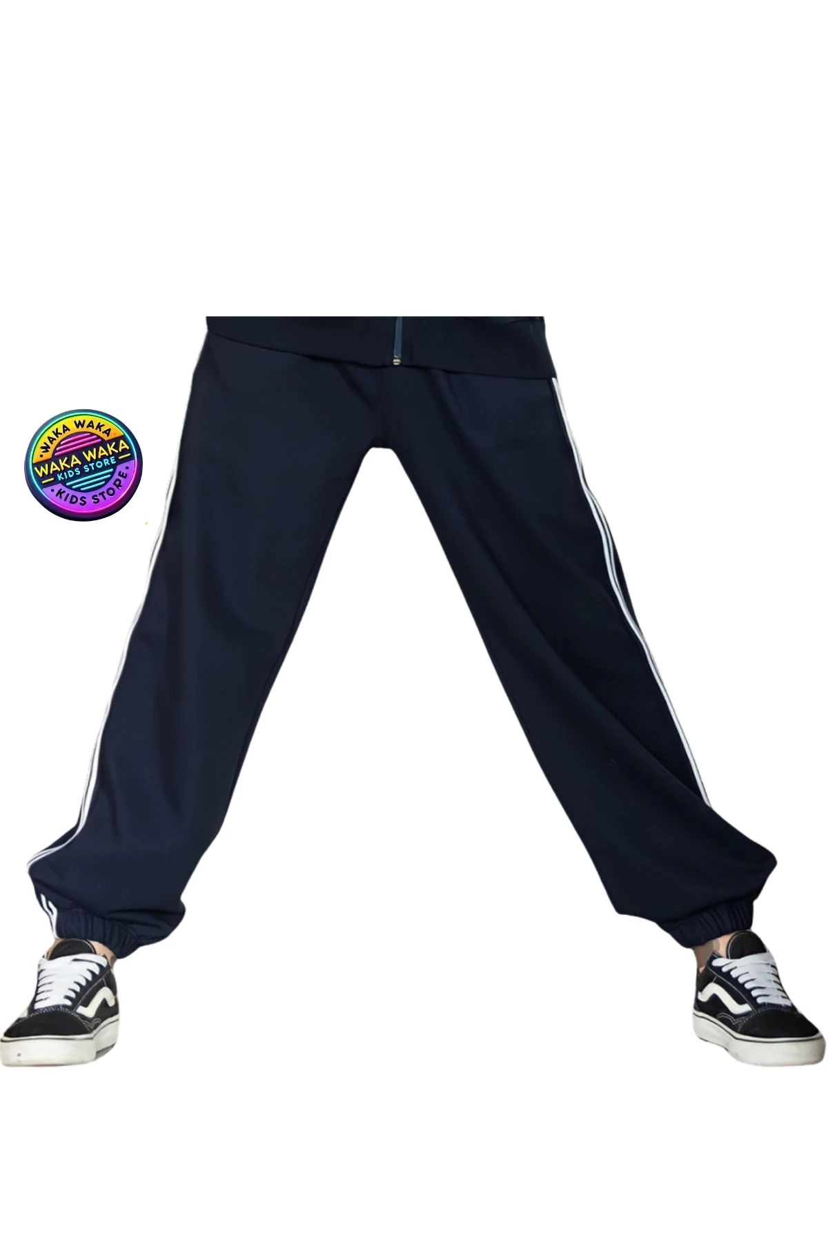 Kız Çocuk Çift Şeritli Eşofman Altı  Rahat Kesim Spor Pantolon