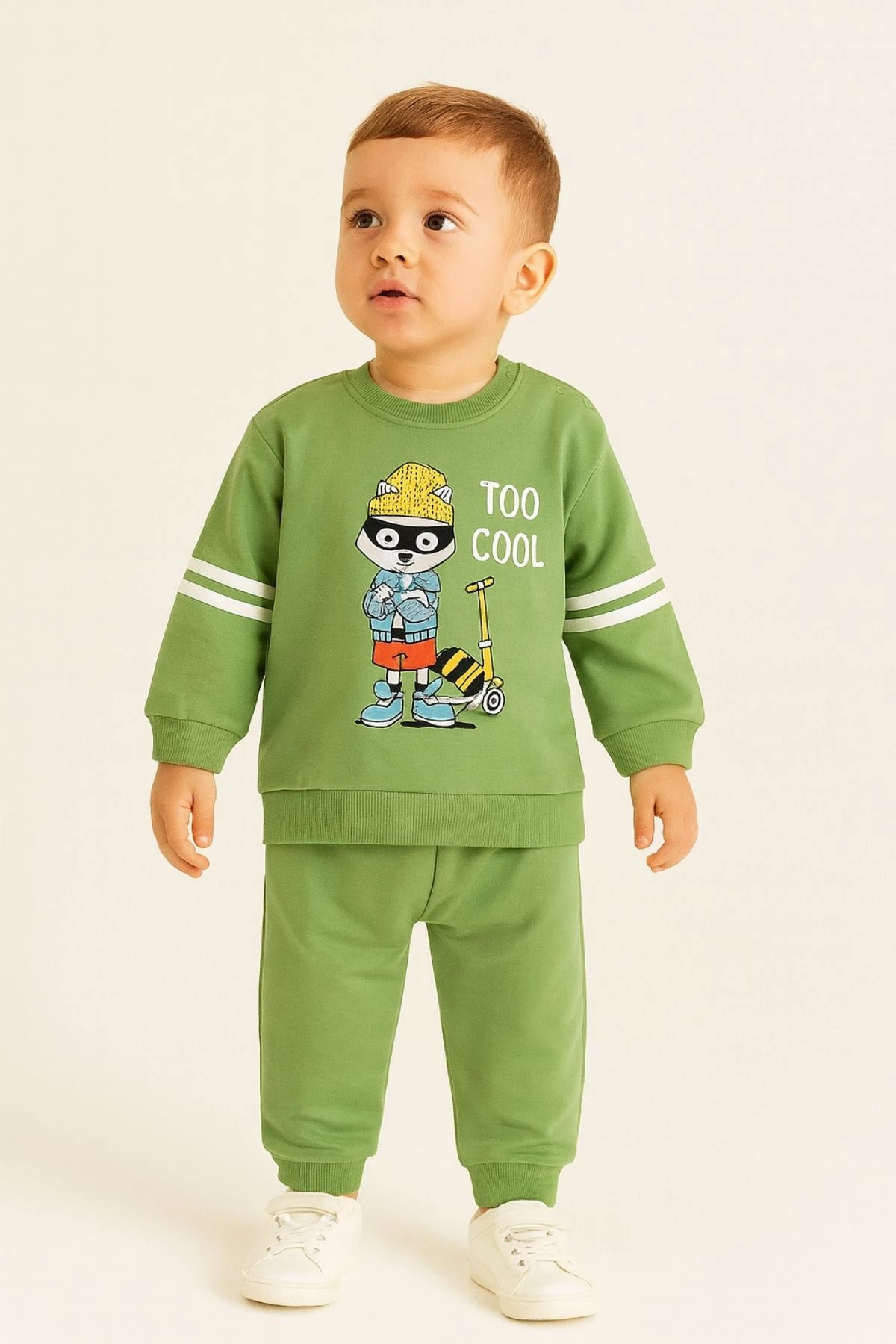 Erkek Çocuk Eşofman Takımı “Too Cool” Baskılı Sweatshirt & Alt