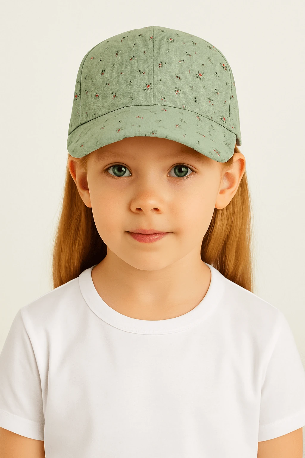 Minik Çiçek Desenli Kız Bebek Şapka