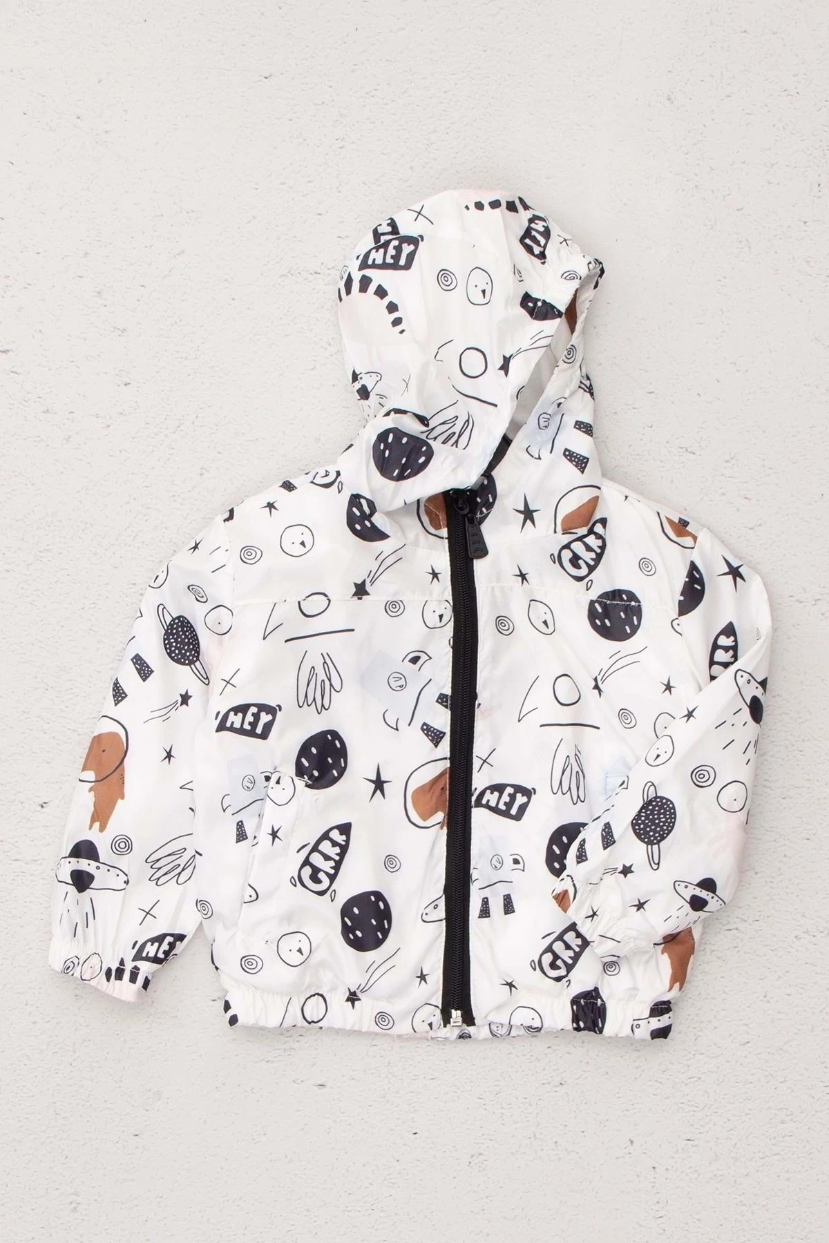 Beli Lastikli Femuar Kapamalı Kapüşonlu Erkek Çocuk Yağmurluk- 3 YAŞ