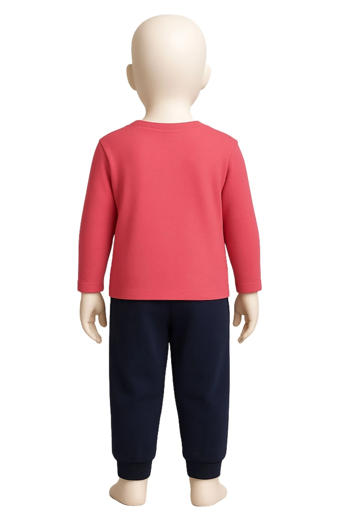 Kız Çocuk Önü Baskılı Paçaları Lastikli Pijama Takımı