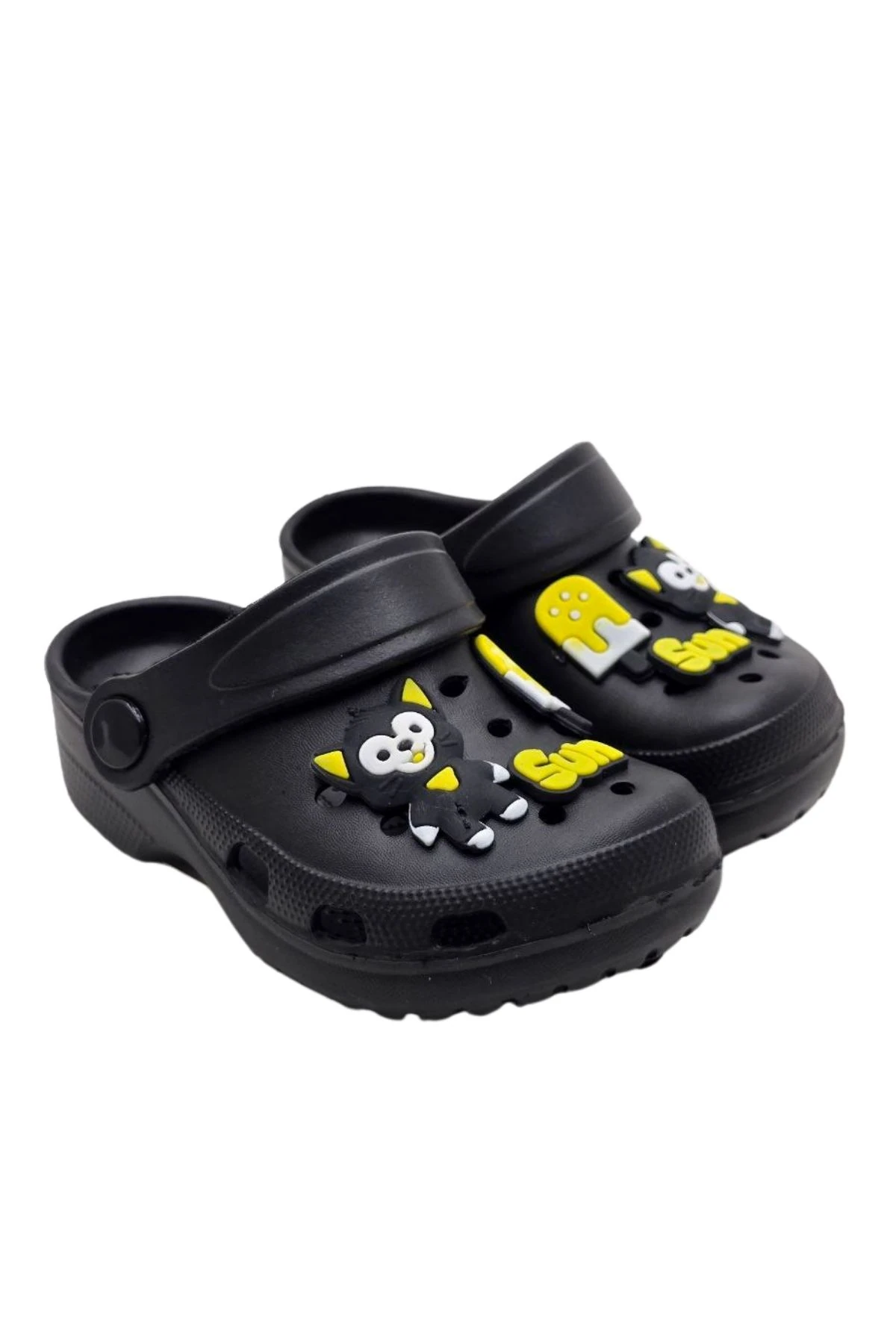 Figürlü Siyah Çocuk  Patik Terlik