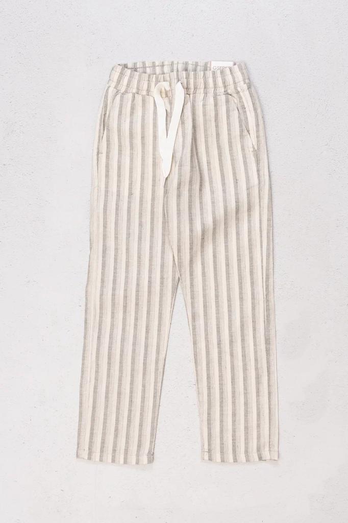%100 Pamuk Çizgili Yazlık Pantolon