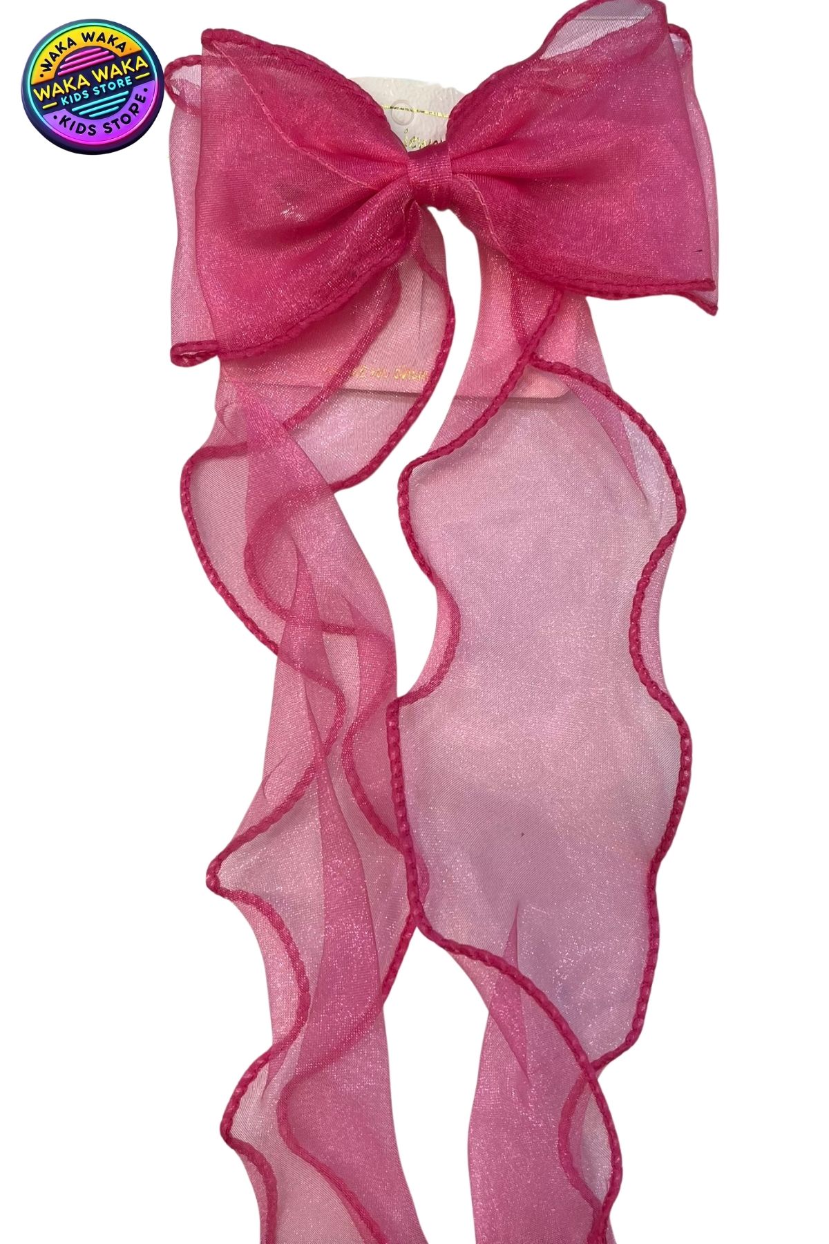 Kız Çocuk Organze Kurdele Fiyonk Toka – Büyük Saç Aksesuarı | Okul & Günlük Kullanım