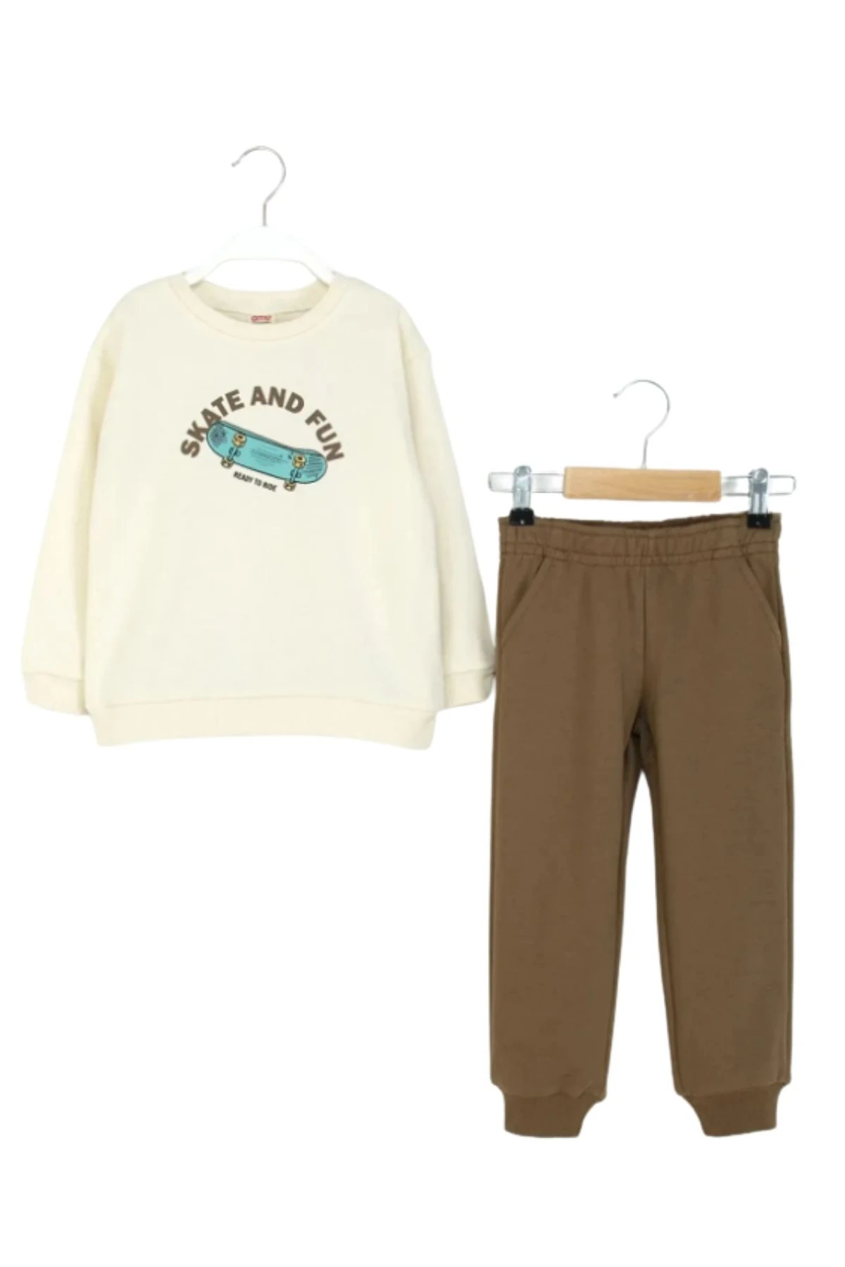 Erkek Çocuk Baskılı Sweatshirt ve Eşofman Altı Takım