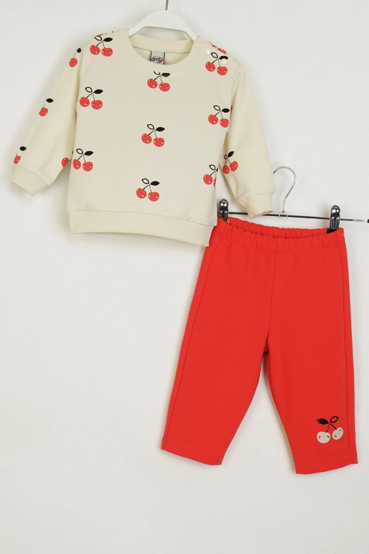Kız Çocuk Kiraz Baskılı Eşofman Takımı