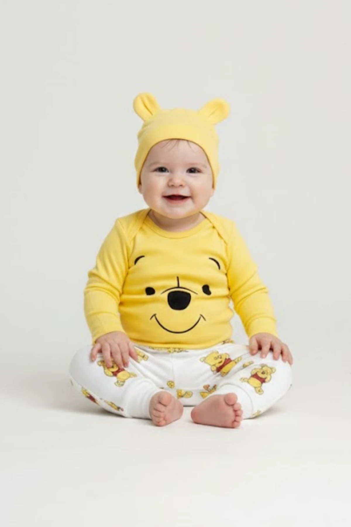 Ayıcık Baskılı Erkek Çocuk Üçlü Takım