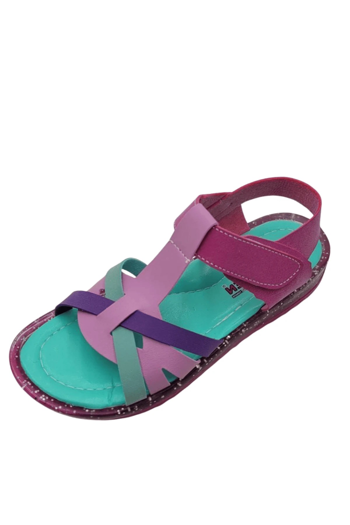 Çok Renkli Cırt Cırtlı Kız Çocuk Bebek Sandalet