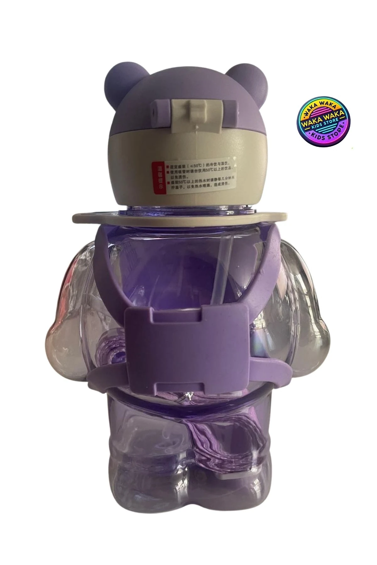 Happy Mini-Cool Ayıcık Şekilli Çocuk Matara 500 ml  Renkli Şeffaf  Suluk  Askılı