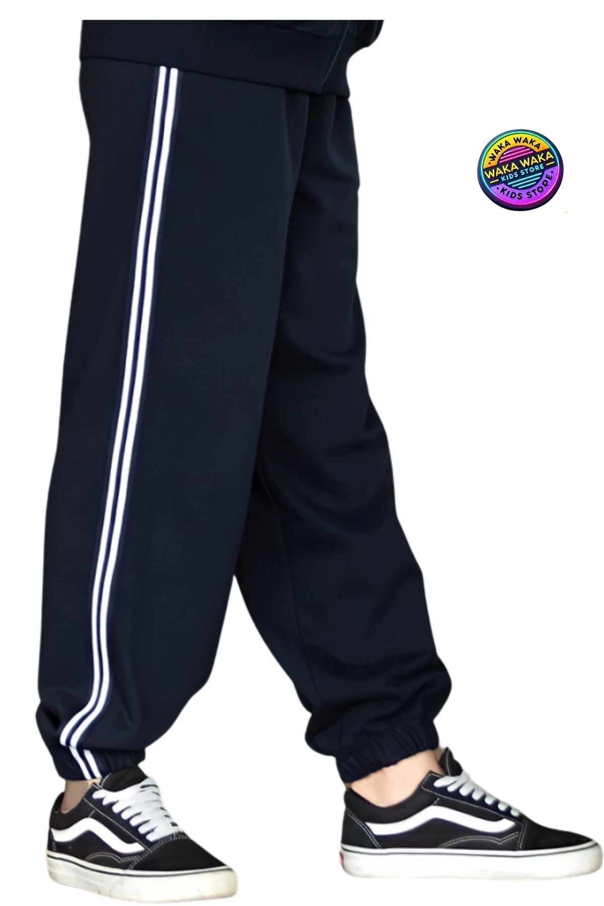 Kız Çocuk Çift Şeritli Eşofman Altı  Rahat Kesim Spor Pantolon