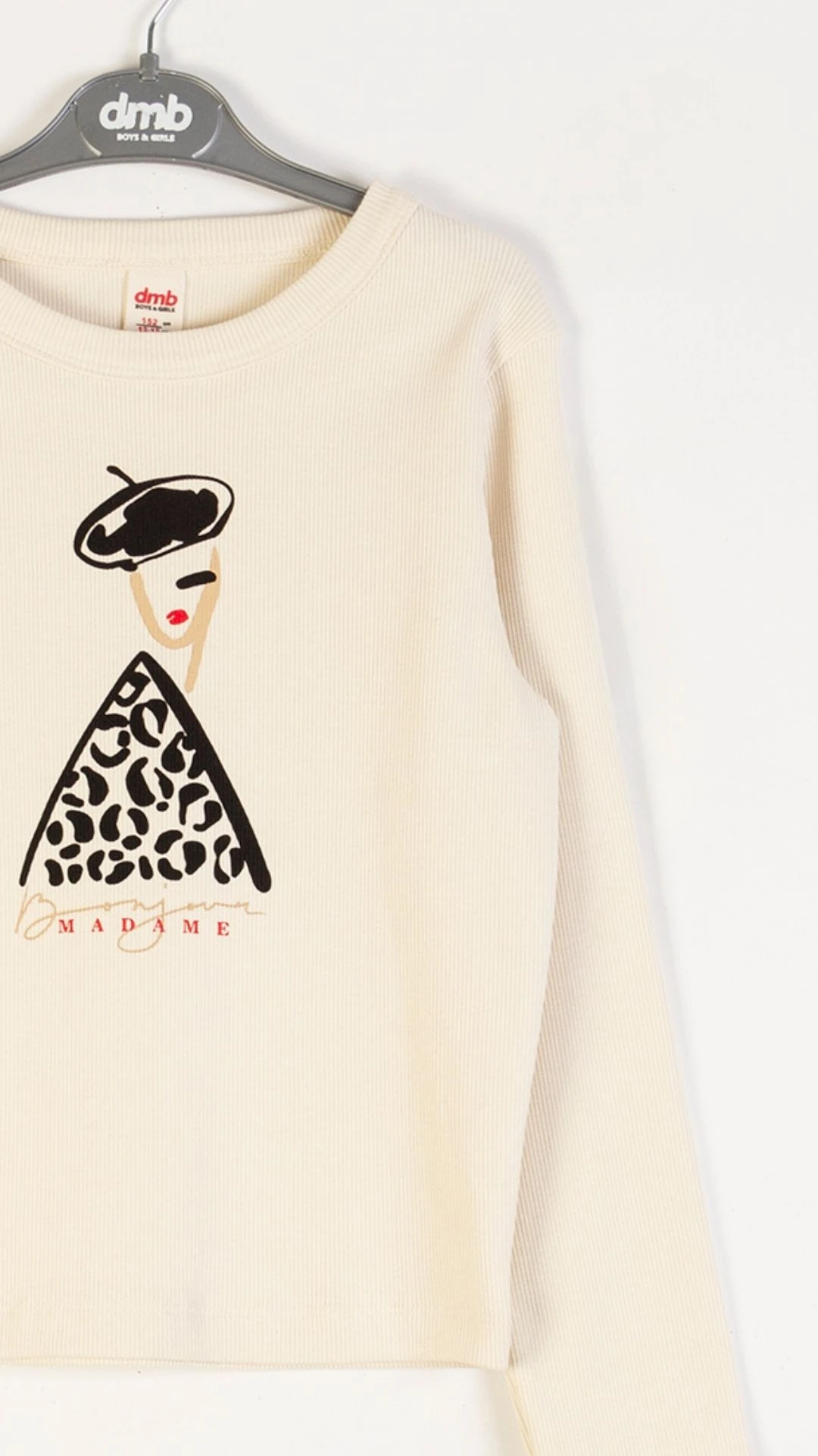 Önü Baskılı Uzun Kollu Bisiklet Yaka Kız Çocuk Bady