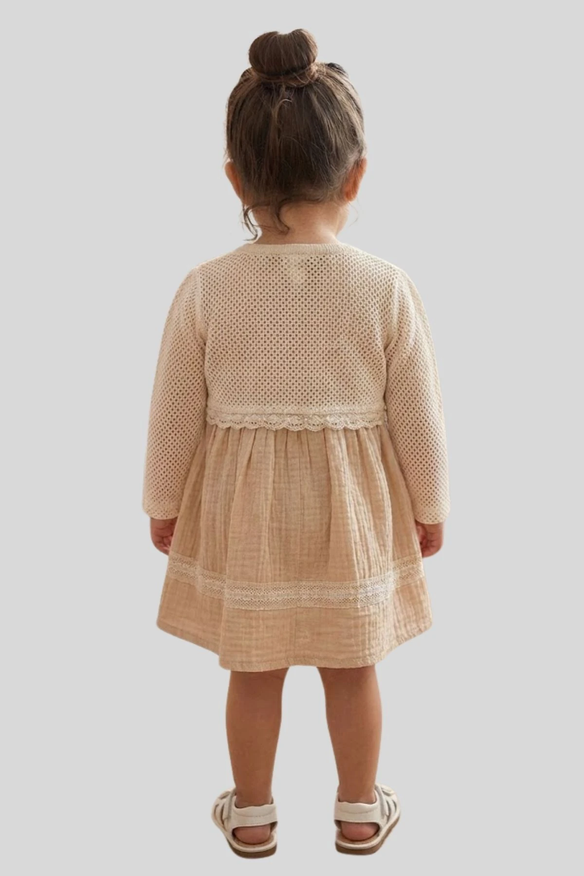 Bolerolu Kız Çocuk Müslin Elbise