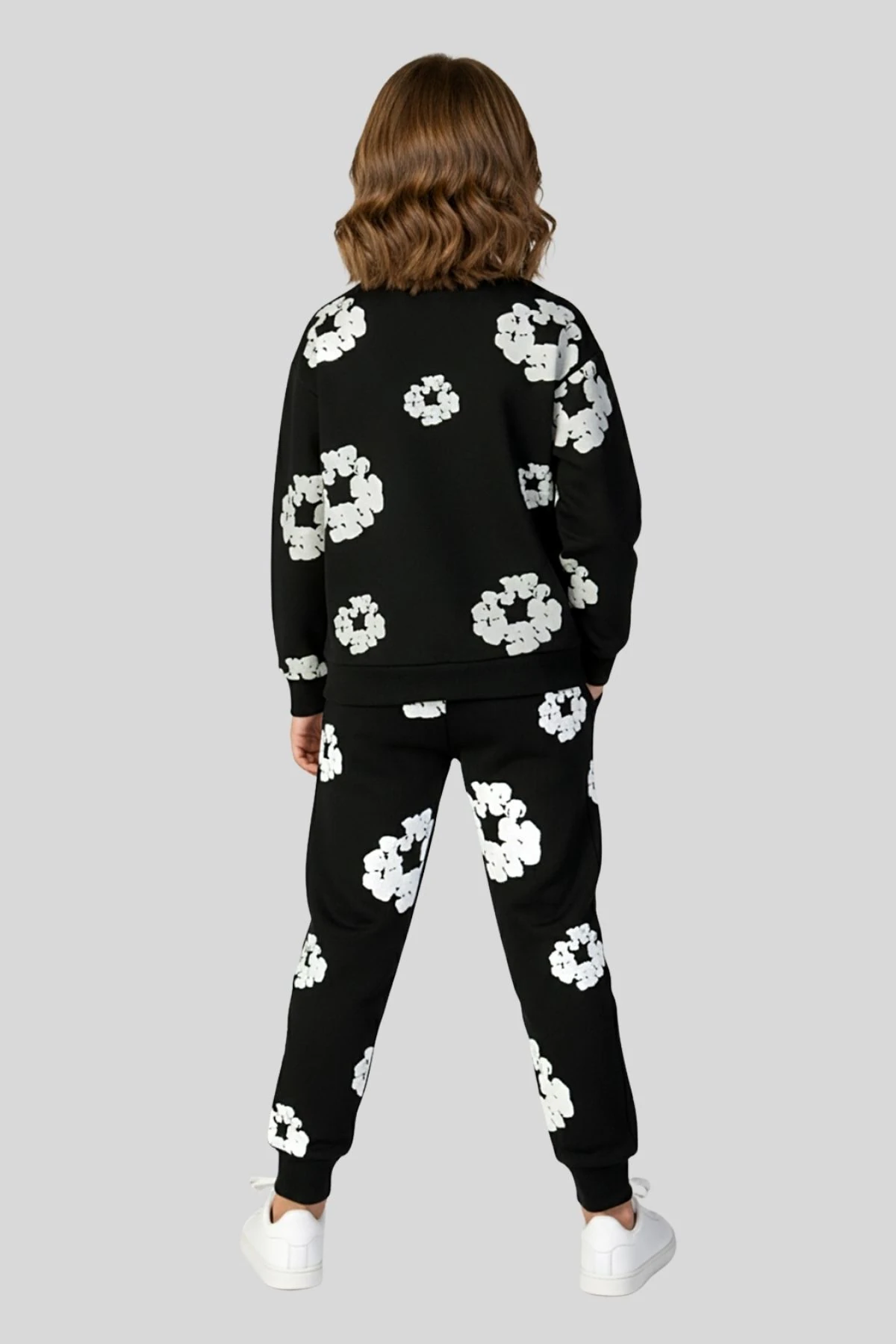 Çocuk Unisex Siyah Beyaz Desenli İkili Takım