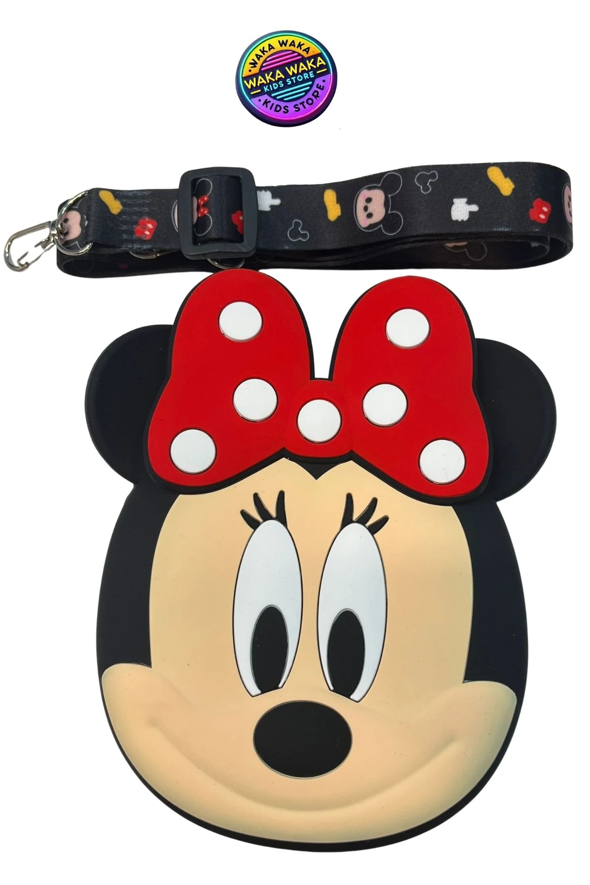 Minnie Mouse Çocuk Boyun Askılı Çanta – Sevimli Karakter Figürlü Çapraz Çanta