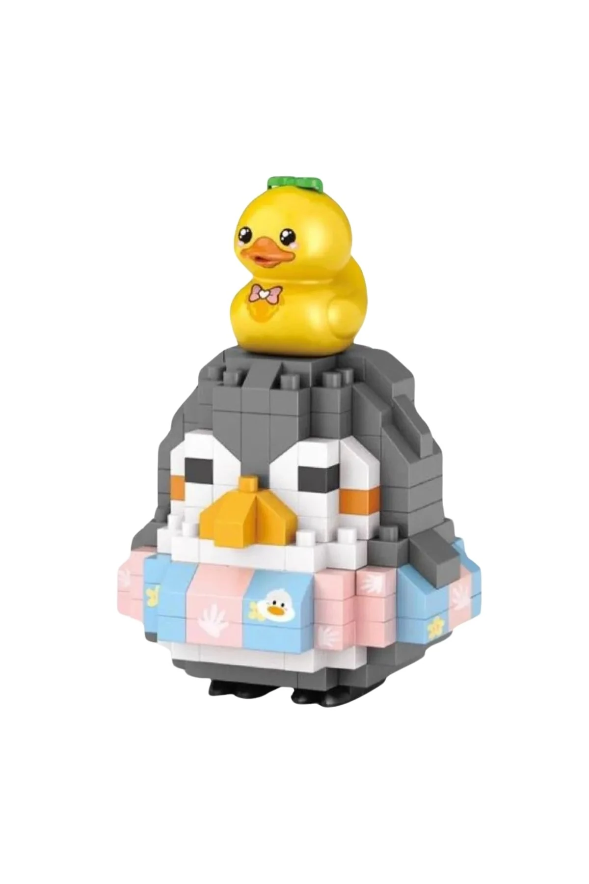 Üzerinde Ördek Yavrusu Olan Sevimli Penguen Mikro Blok Yapım Seti (6+ Yaş)