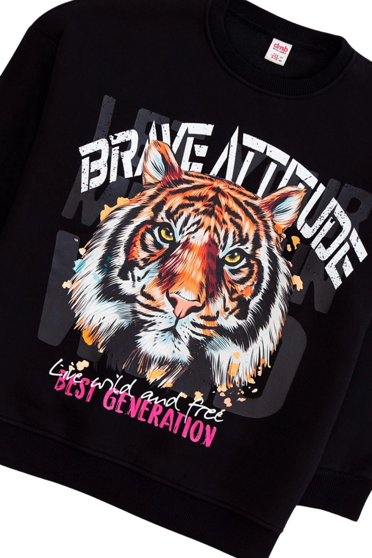 Bisiklet Yaka Önü Baskılı Sweatshirt