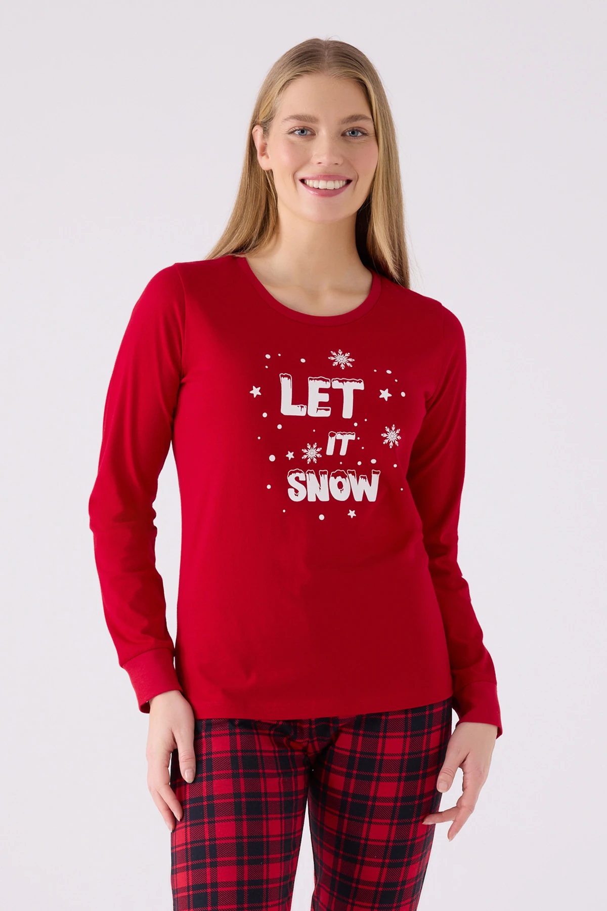 Letıt Snow Noel Temalı Anne  Çocuk Pijama Takım