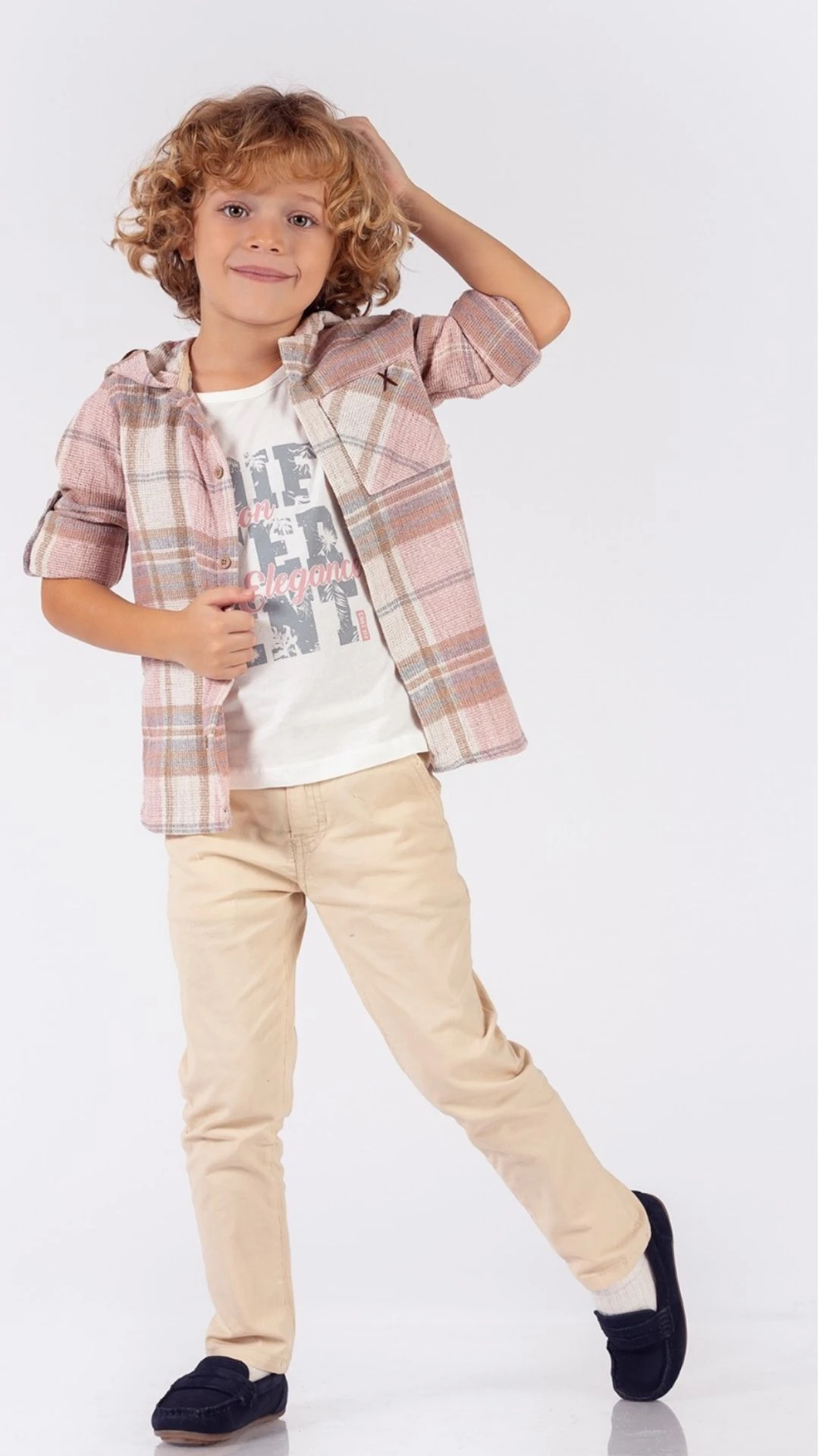 Kapüşonlu Gömlek İç Badili Pantolonlu 3lü Erkek Çocuk Takım