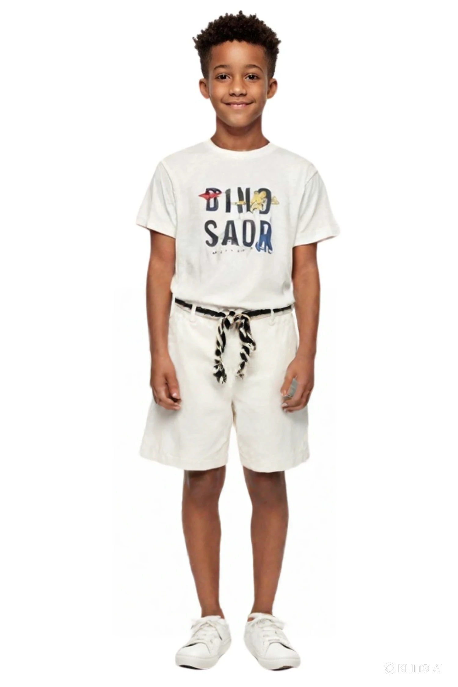 Beyaz Keten Şort Kız/Erkek Çocuk