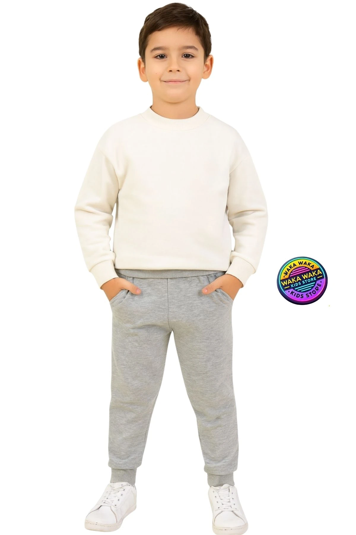 Unisex Çocuk Basic Renkli Eşofman Altı  Pamuklu Rahat Kesim Jogger Model