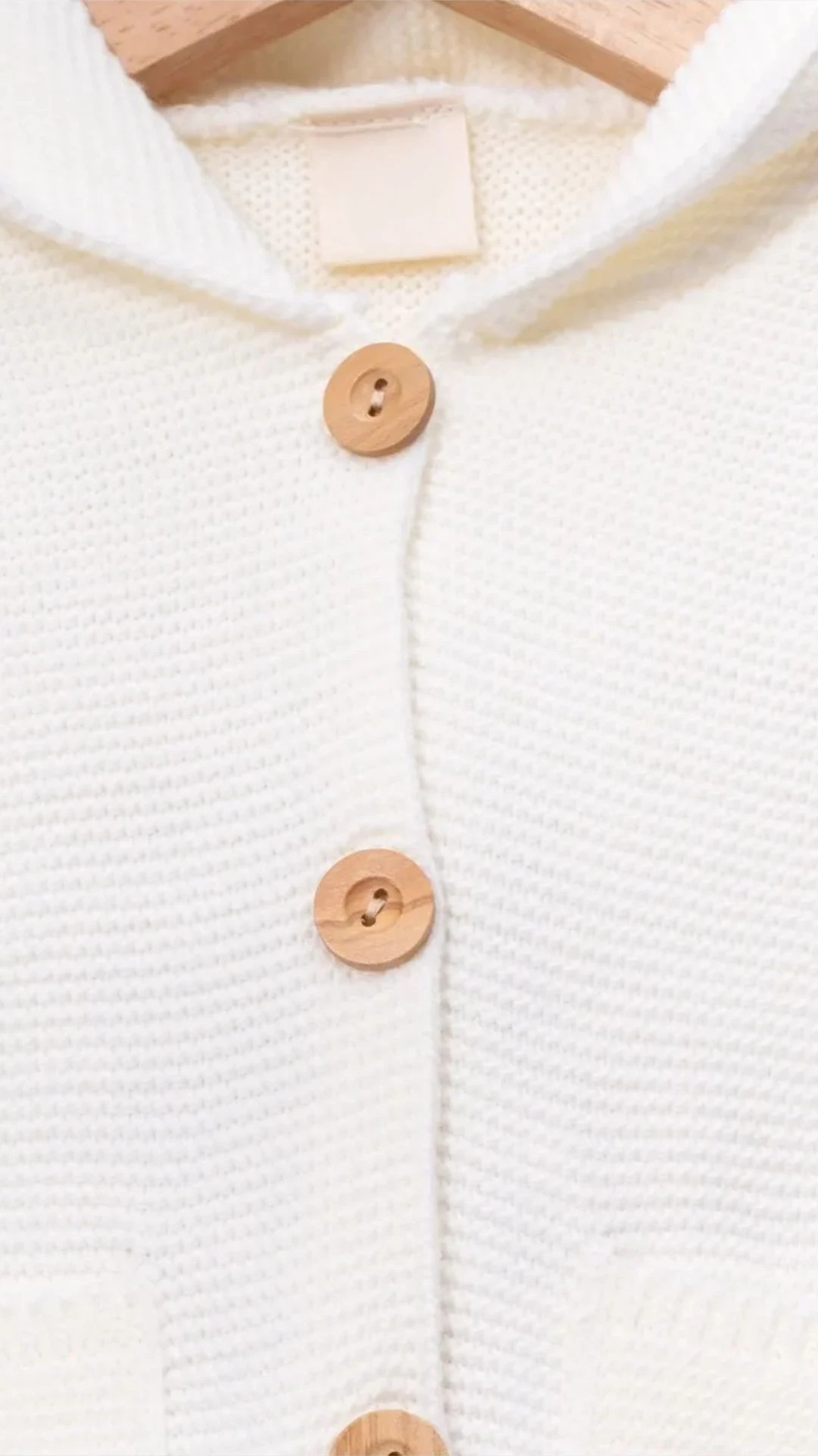 Triko Örme Cep Detaylı Kapüşonlu Bebek Hırka