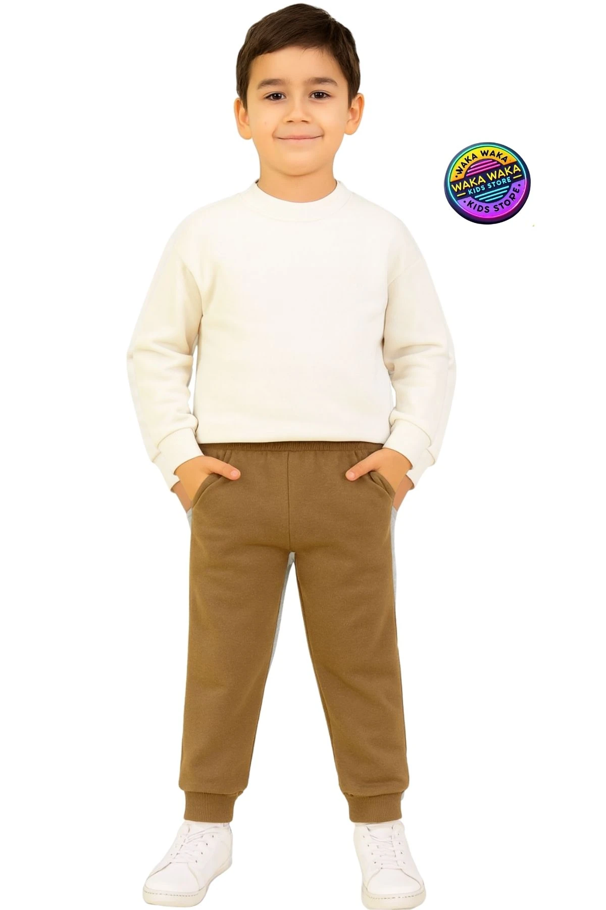 Unisex Çocuk Basic Renkli Eşofman Altı  Pamuklu Rahat Kesim Jogger Model