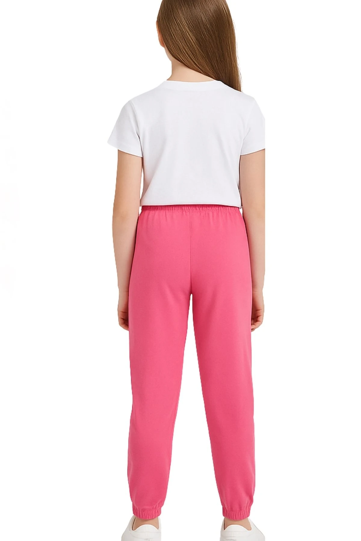 Kız Çocuk Önü Baskılı Paçaları Lastikli Eşofman Altı