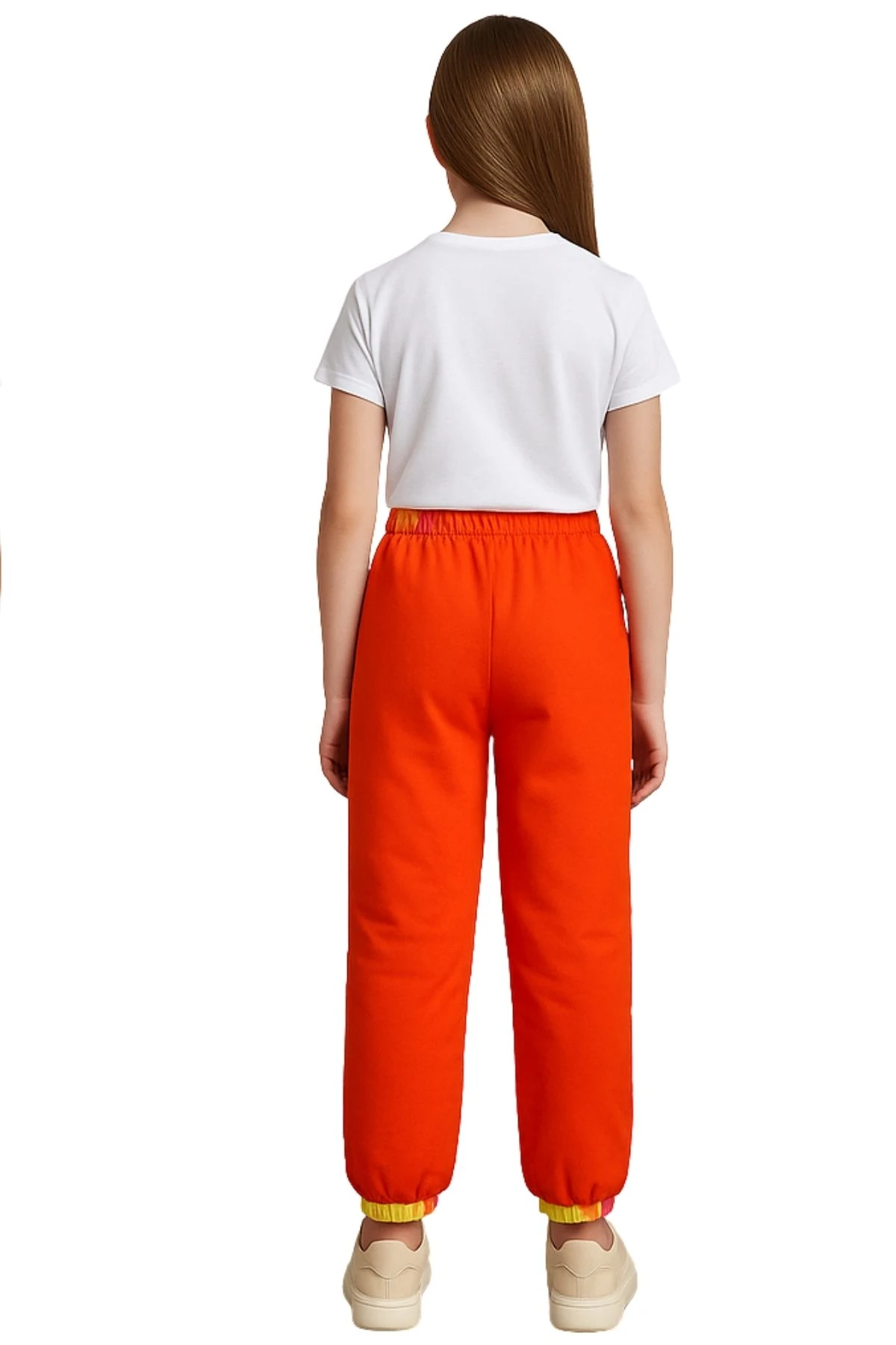 Önü Baskılı Paraşüt Kumaş Polar Garnülü Astarlı Kız Çocuk Eşofman Tek Alt