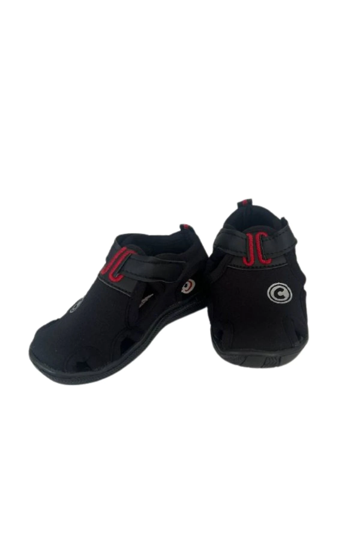 Siyah Cırt Cırtlı Erkek Çocuk Bebek Sandalet