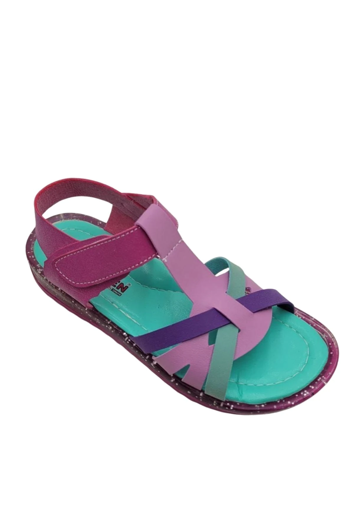 Çok Renkli Cırt Cırtlı Kız Çocuk Bebek Sandalet