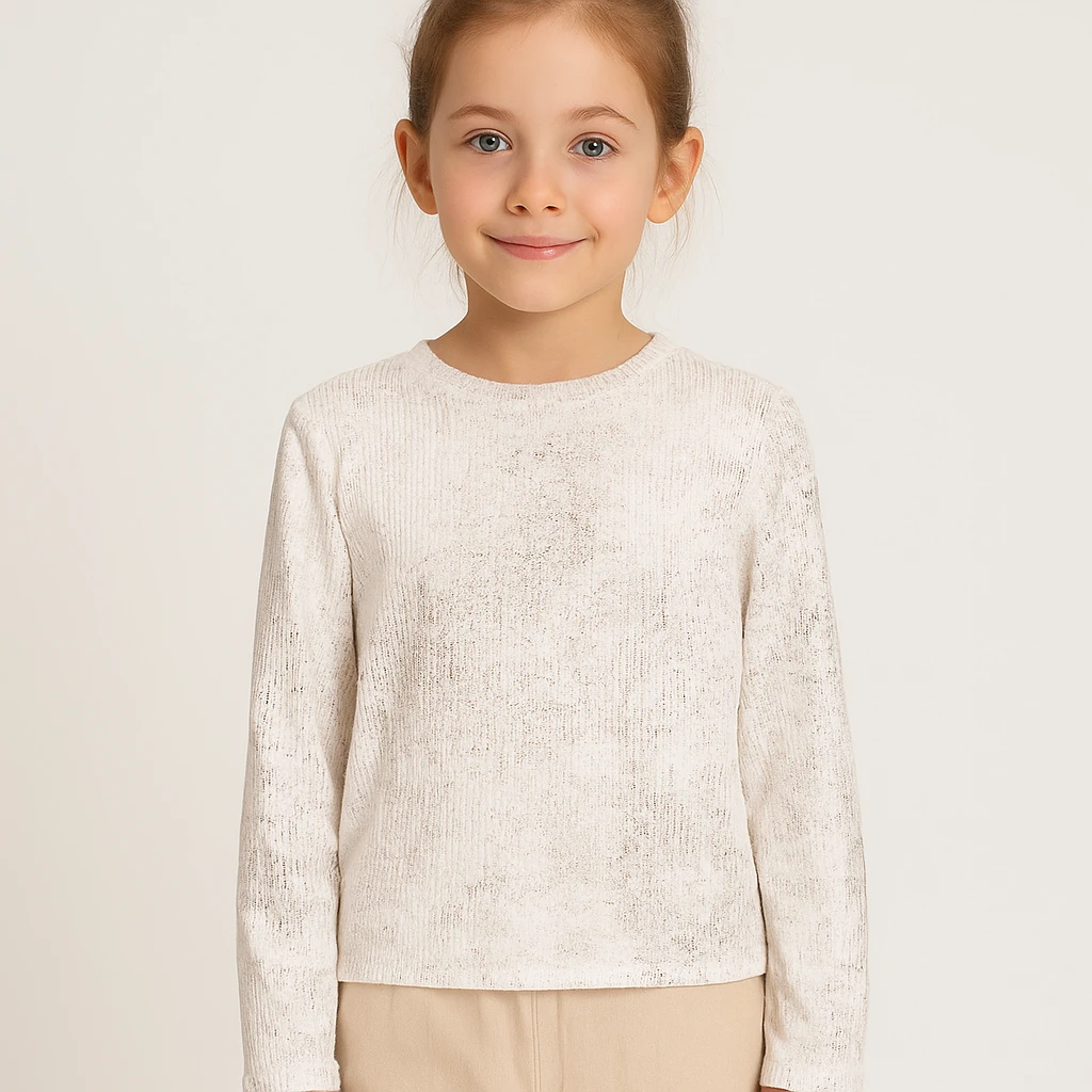 Varak Baskılı Beli Kolu Fırfırlı Kız Bady