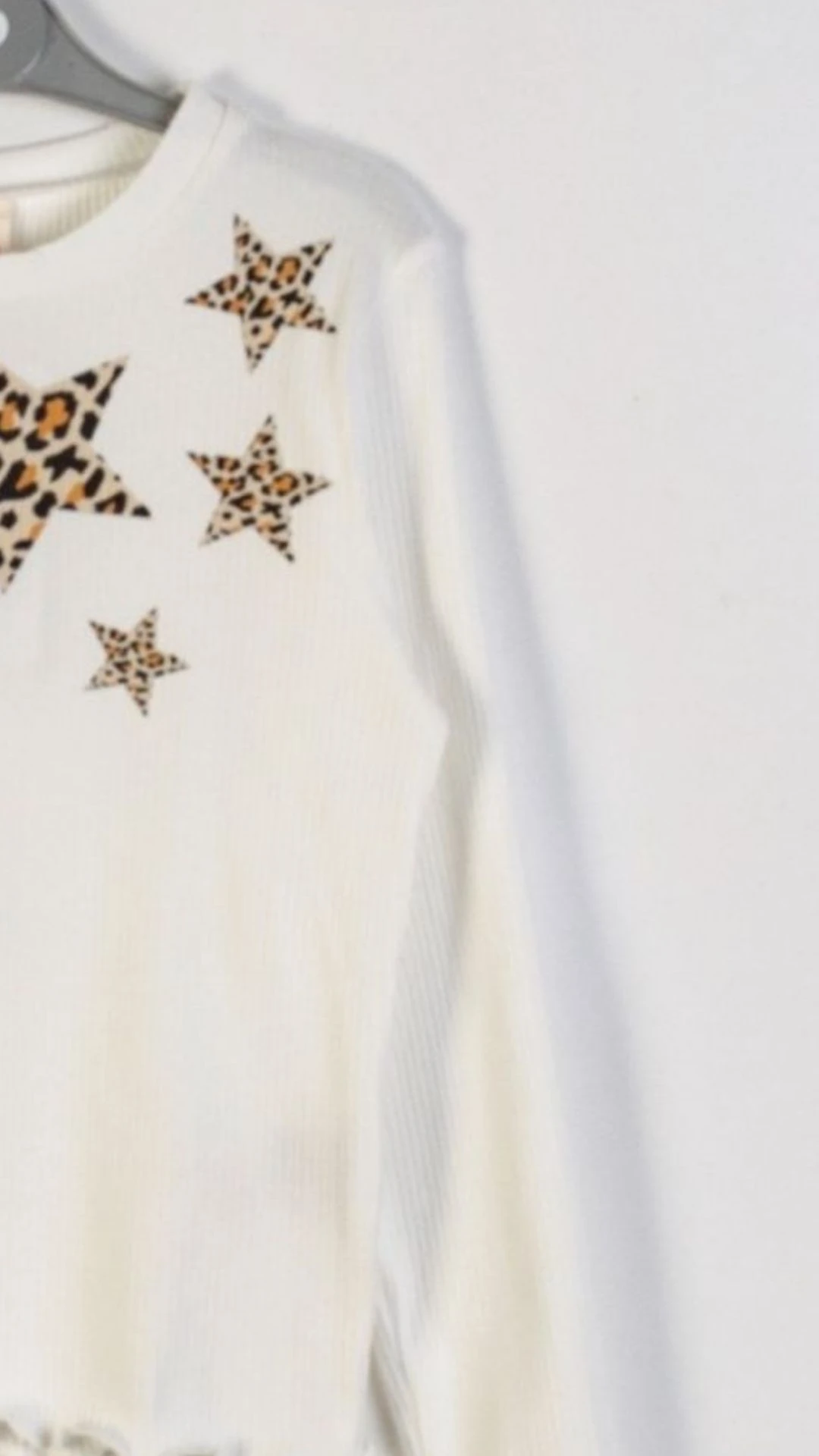 Önü Yıldız Baskılı Bisiklet Yaka Uzun Kollu Kız Çocuk Bady