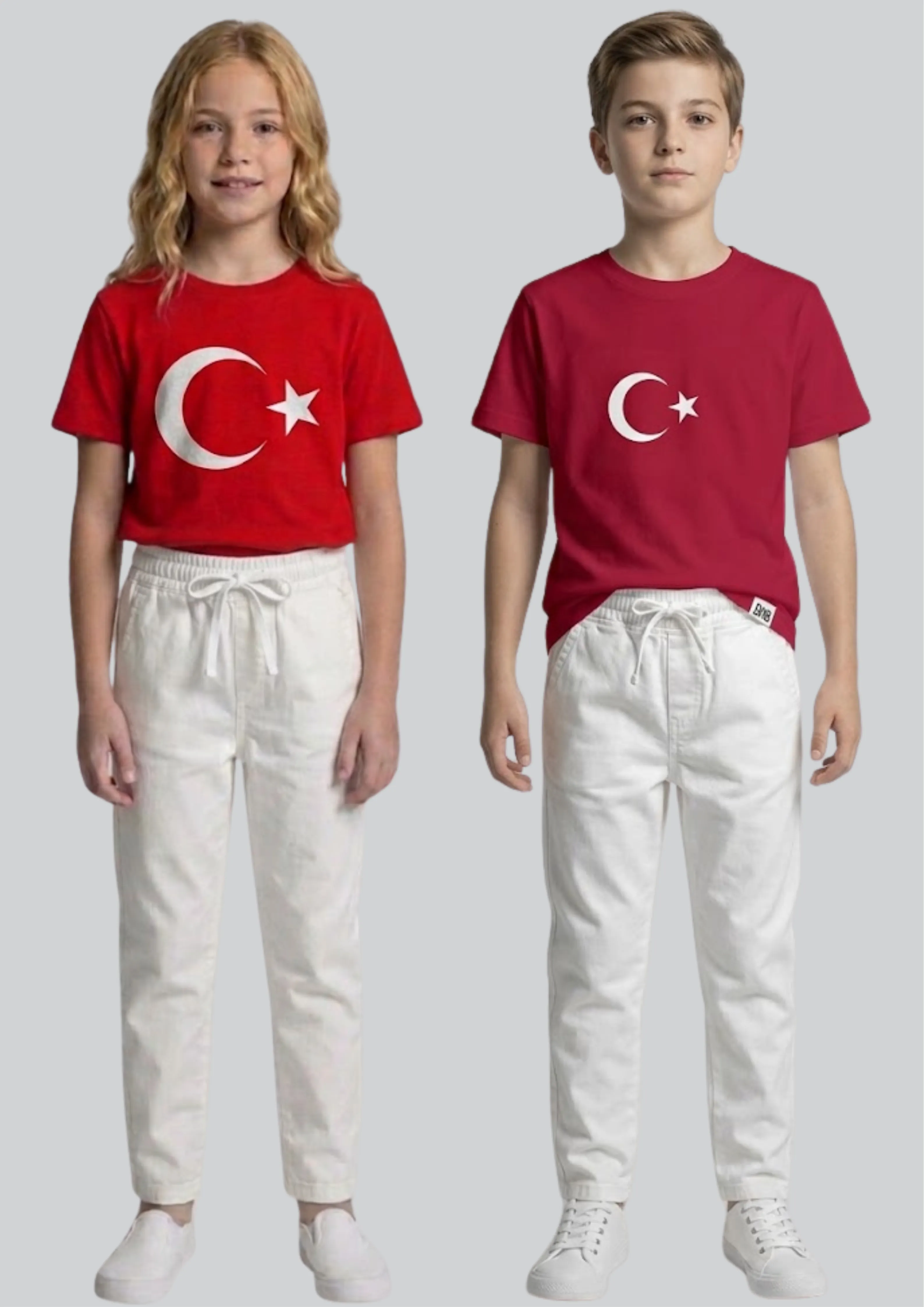 23 Nisan ve Okul Gösterileri İçin Beyaz Çocuk Pantolonu