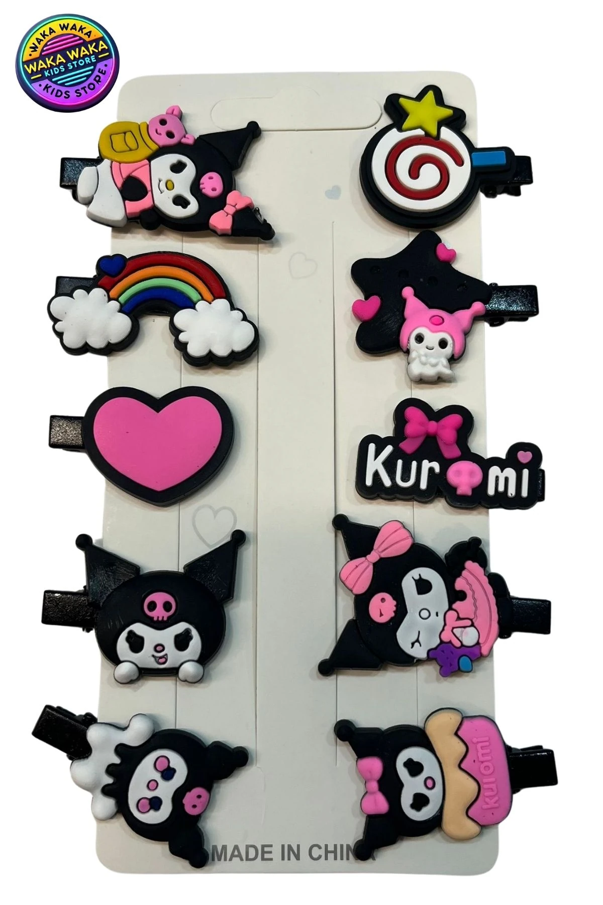 Kuromi Desenli Çocuk Saç Tokası Seti – 10’lu Renkli Sevimli Saç Aksesuarı